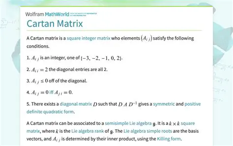 Properties of the Cartan Matrix