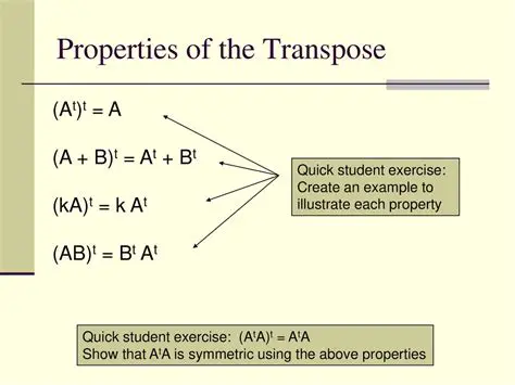 Properties of the Transpose