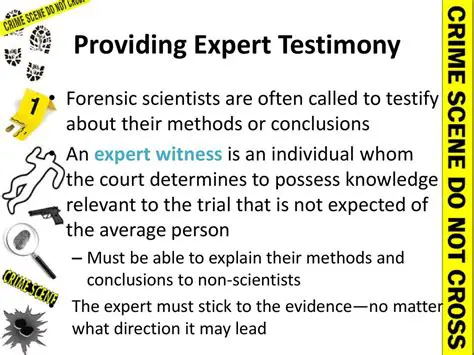 Providing expert testimony