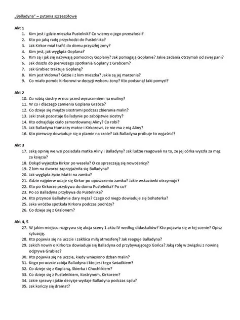 Pytania i Odpowiedzi o Koronie Lecha z Balladyny