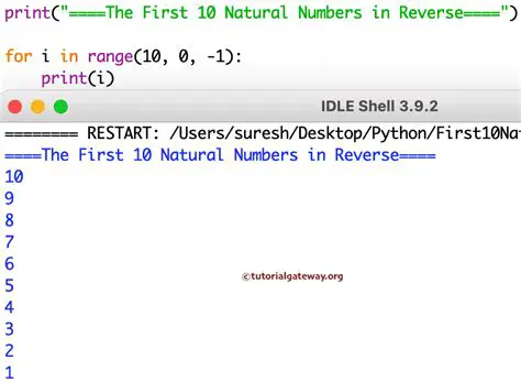Python Program to Print Numbers 1 to 10 in Reverse Order
