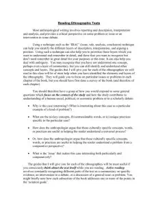 Reading ethnographic texts