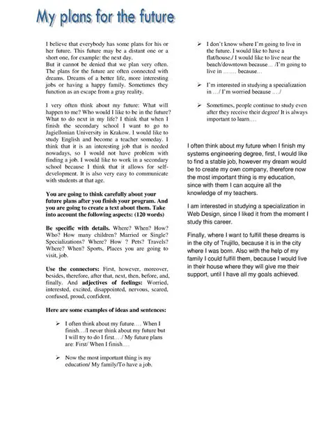 Realistic Plans for the Future