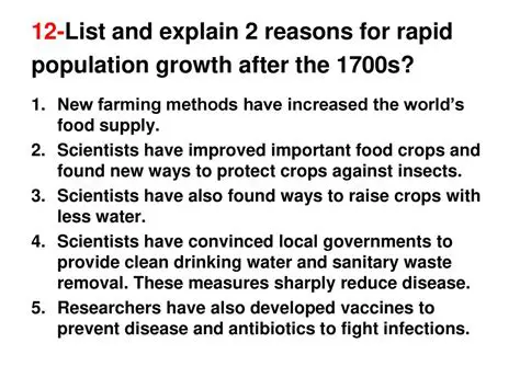 Reasons for Rapid Population Growth