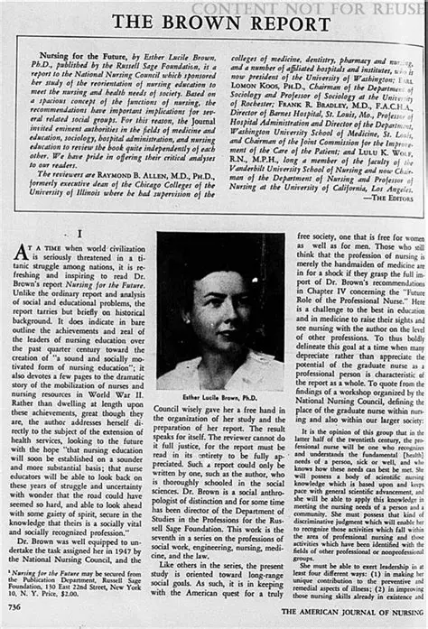 Recommendations of the Brown Report