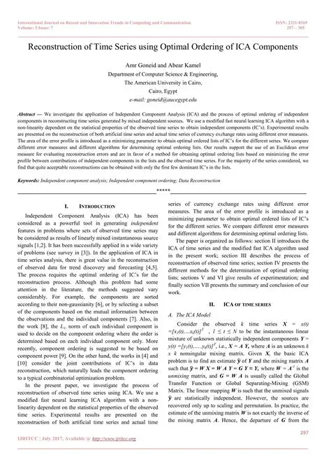 Reconstruction of Time Series