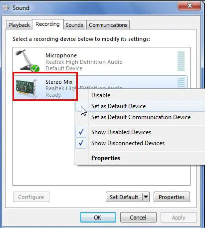 Recording from the Stereo Mix