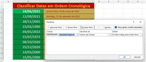 Registro de datas e valores