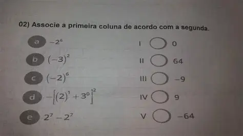 Relacionando a Primeira Coluna com a Segunda