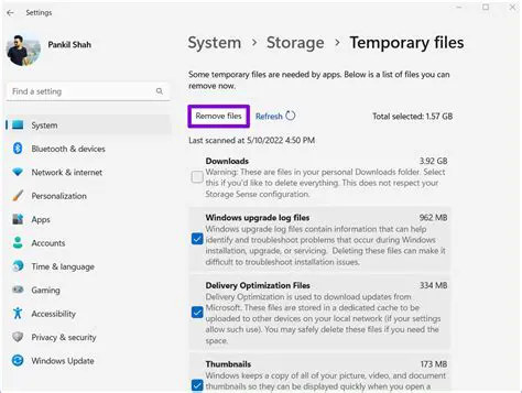 Remove temporary files and system logs