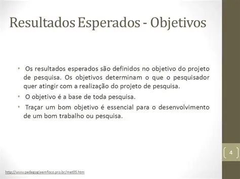 Resultados Esperados para um Projeto