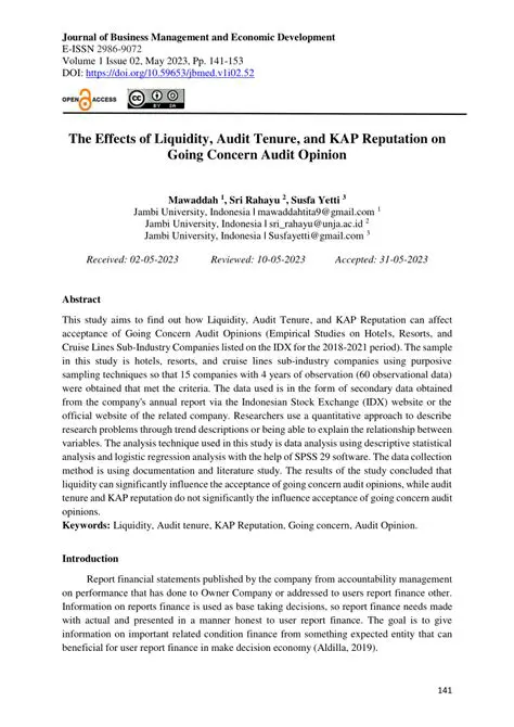 Revealing Factors Affecting Going Concern Audit Opinion in Mining Companies in Indonesia