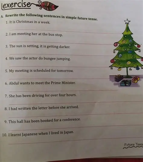 Rewrite the Following Sentences in the Simple Tense and Future