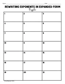 Rewriting Exponents in Expanded Form