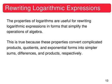 Rewriting Logarithmic Expressions
