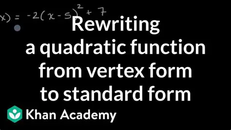 Rewriting Quadratic Expressions in Vertex Form