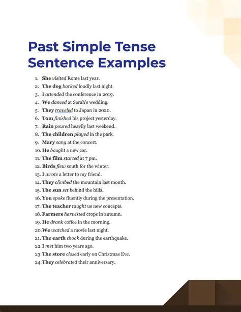 Rewriting Sentences in the Simple Past Tense
