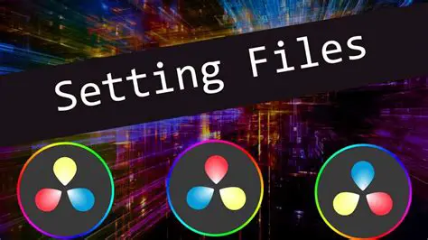 Saving and loading of setting files
