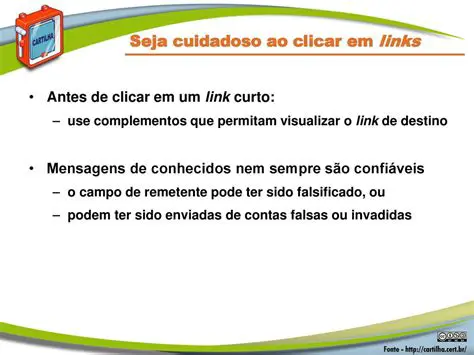 Seja cuidadoso com links e downloads