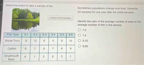 Selecting the Button to Take a Sample of Fish