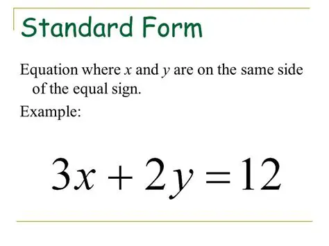 Selecting the Usual Form of a Standard Form Equation