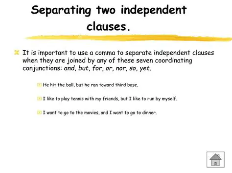 Separating two independent clauses