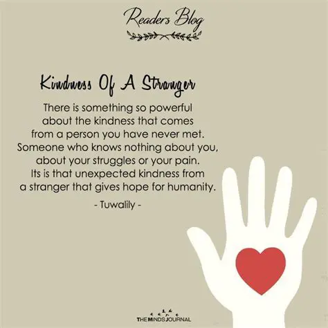 Showing kindness to a stranger