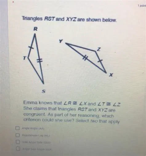 Similarity of Triangles RST and XYZ