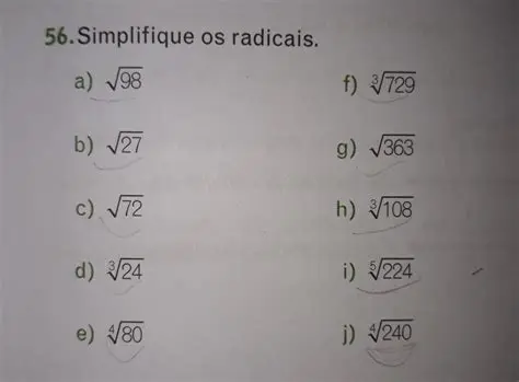 Simplifique Cada Um dos Radicais