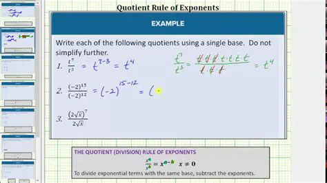 Simplifying Exponents using the Quotient Rule