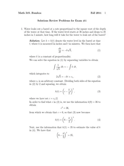 Solutions to Example Problems