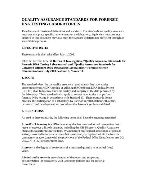 Standards for Forensic Laboratories