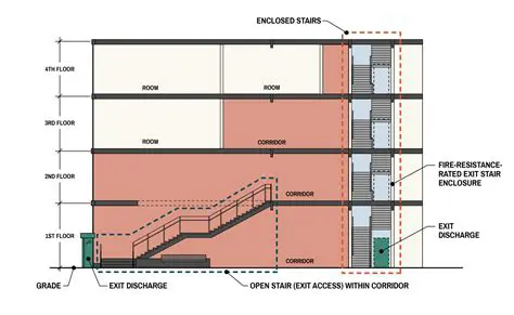 Start at the exit of the building