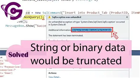 String or binary data would be truncated