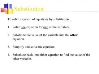Substitute the value of the variable into the other equation