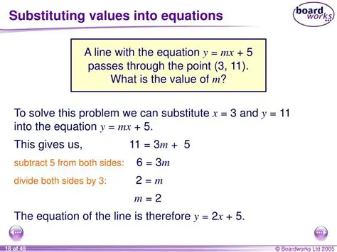 Substituting Values into Linear Equations