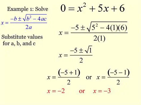 Substituting Values into the Quadratic Formula