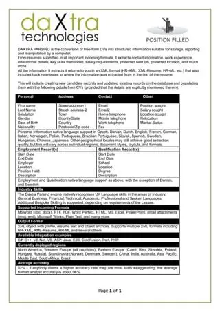 Supported Incoming Formats