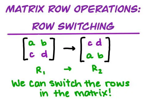 Switching Rows in a Matrix