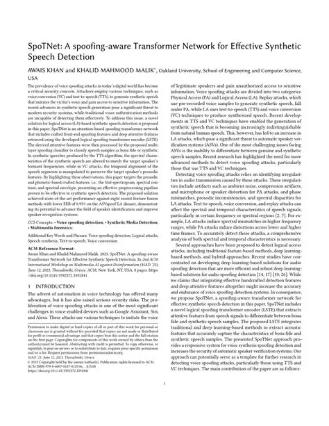 Synthetic Speech Generation