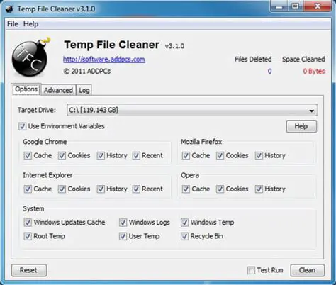 Temporary Internet File Cleaner