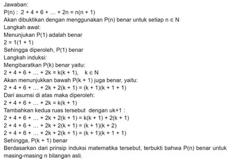 Tentukan Apakah Pernyataan Berikut Dapat Dibuktikan dengan Prinsip Induksi Matematika