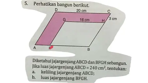 Tentukan Panjang dan Lebar Jajargenjang