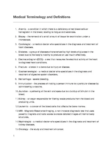 Terminology and Definitions