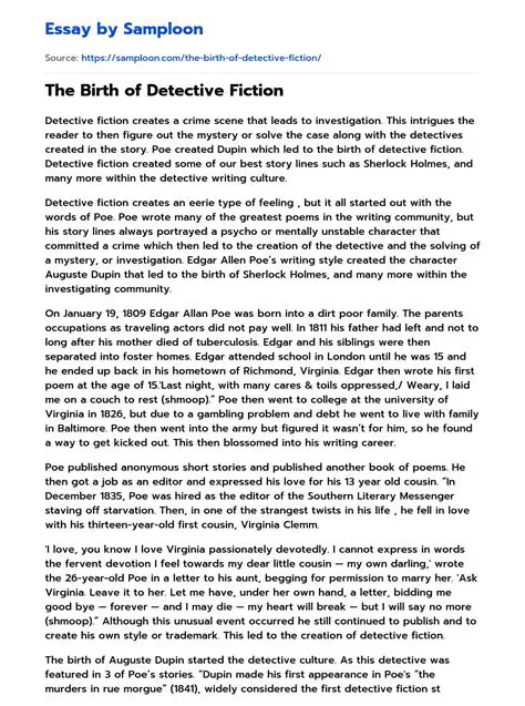 The Birth of Detective Fiction