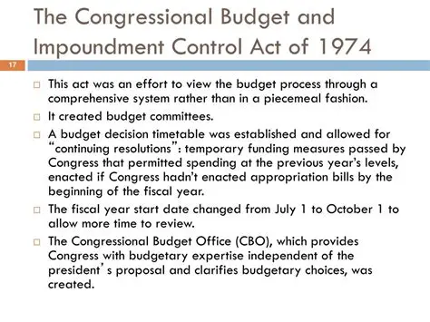 The Budget and Impoundment Control Act