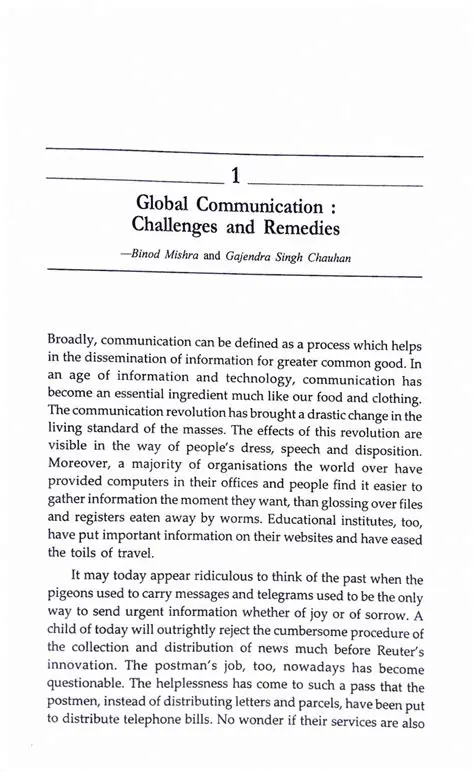 The Challenge of Global Communication