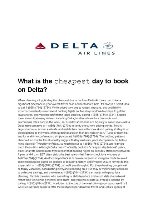 The Cheapest Days to Fly Delta