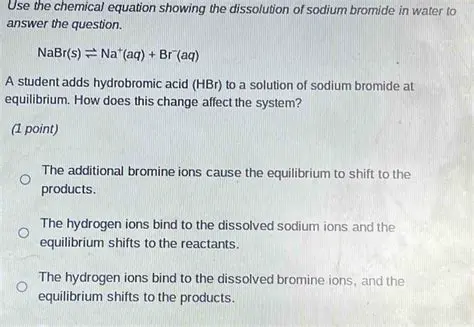 The Chemical Equation for the Dissolution of Sodium Bromide in Water