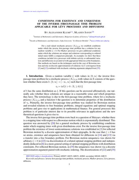 The Conditions for Existence and Uniqueness